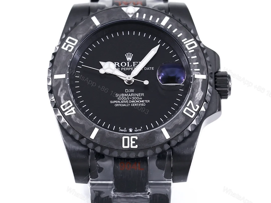 View 3 of Rolex Submariner DIW Carbon Fiber Green Dial Custom Watch 40mm Ultimate Edition RG-ROLEX-SUB-DIW-CARBON-FLOW-BLK-40