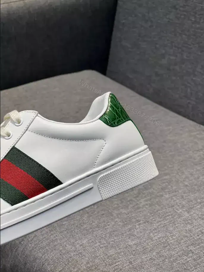 View 7 of GUCCI ACE LEATHER SNEAKER WITH GREEN CROCODILE – GC229