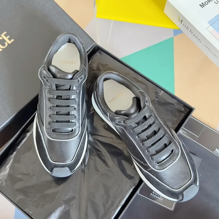 View 7 of Chic Luxe Black Sneakers: Versace-Inspired, All-Day Comfort