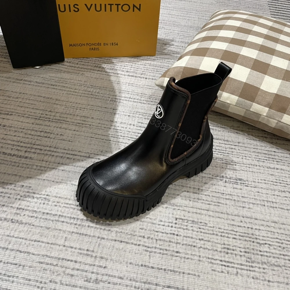 View 5 of LOUIS VUITTON RUBY FLAT ANKLE BOOTS BLACK 1AB0FO