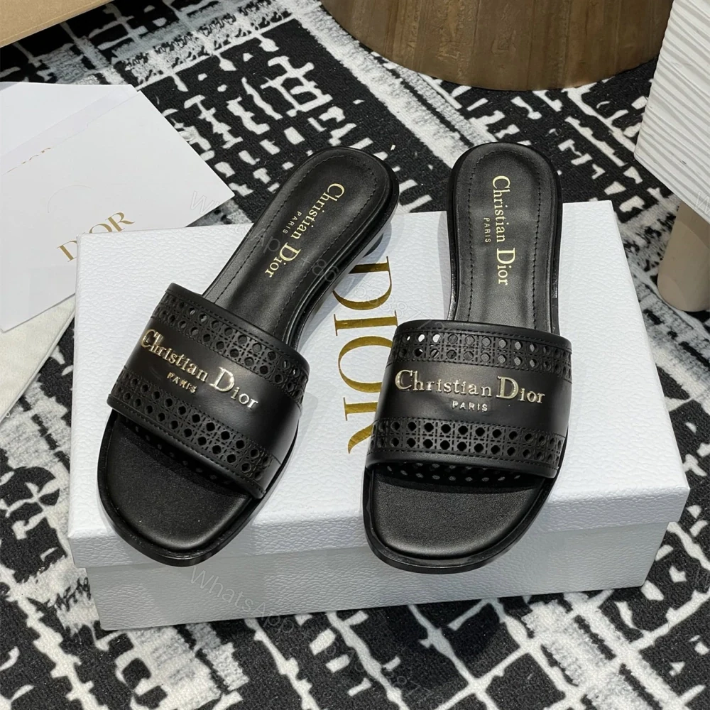 View 4 of 高仿Dior*D-Lane系列KCO206圓頭套腳拖鞋短踭黑色免檢版