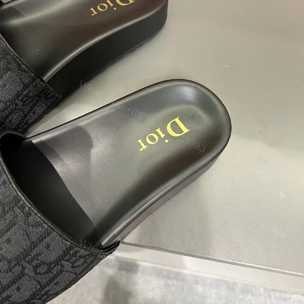 View 5 of Monogram Texture Black Slide: Everyday Luxury Footwear