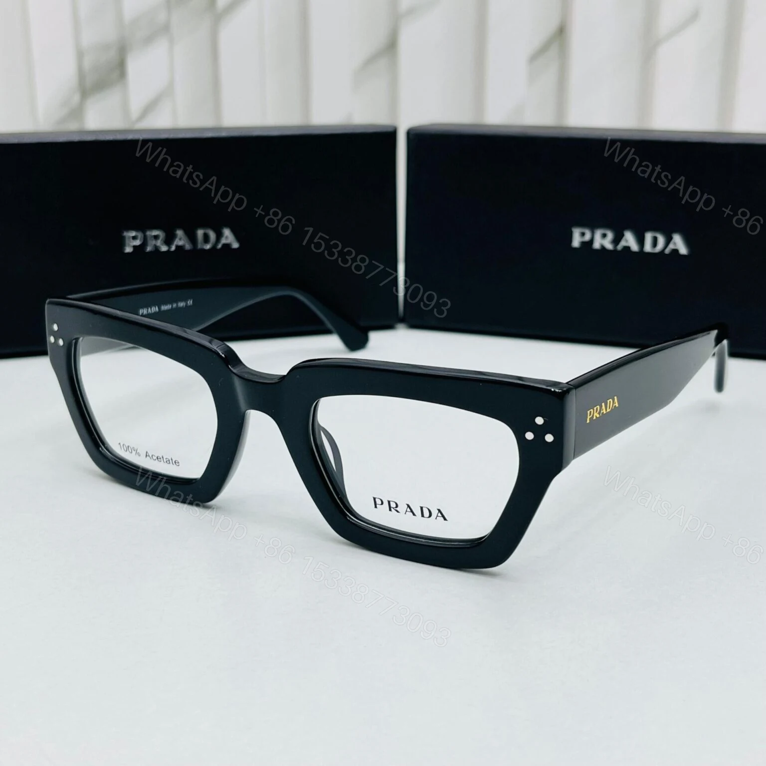 Prada Eyeglass C08E02-2 Black UV Protection One Size — view 1