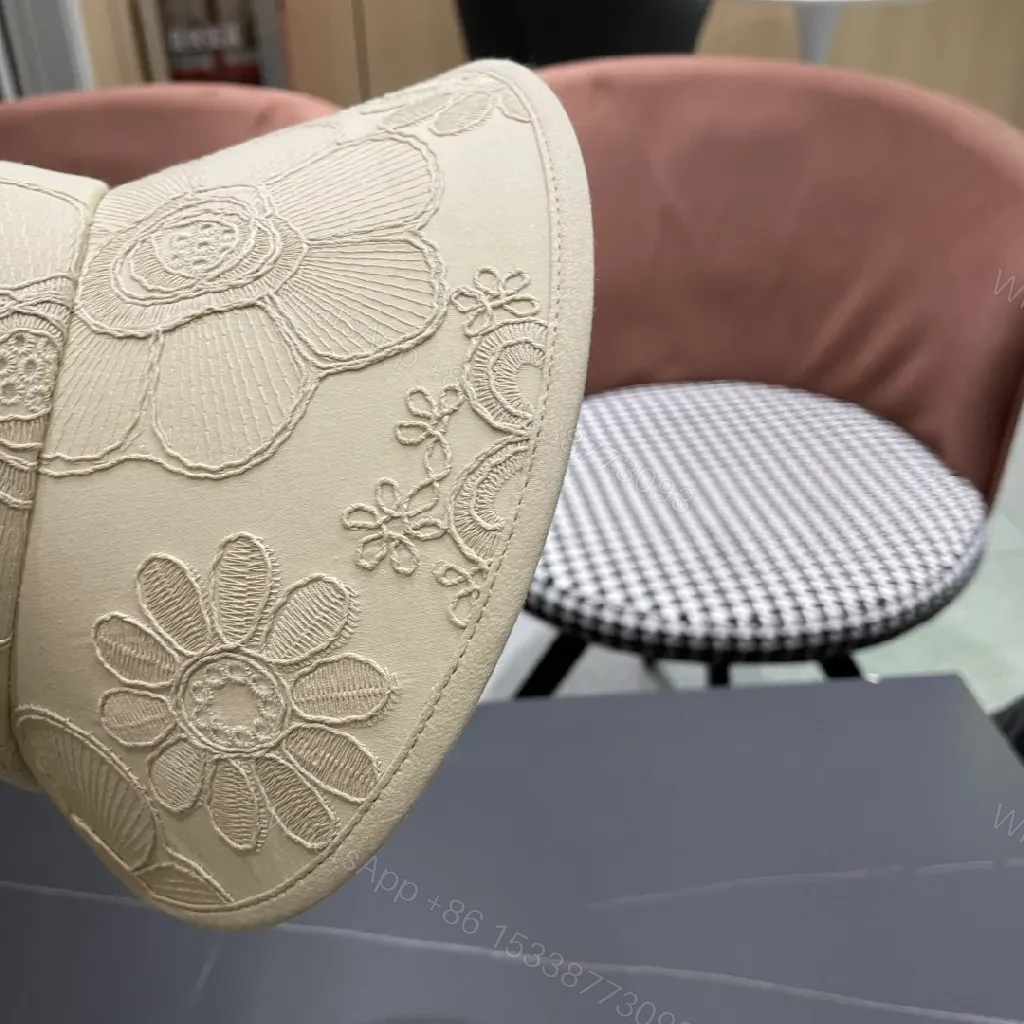 View 7 of Textured Embroidered Visor: Luxury Sun-Ready Accessory