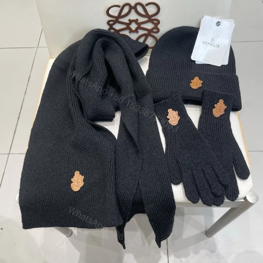 View 9 of Textured Knit Set: Black, Ribbed, Minimal Luxury Warmth