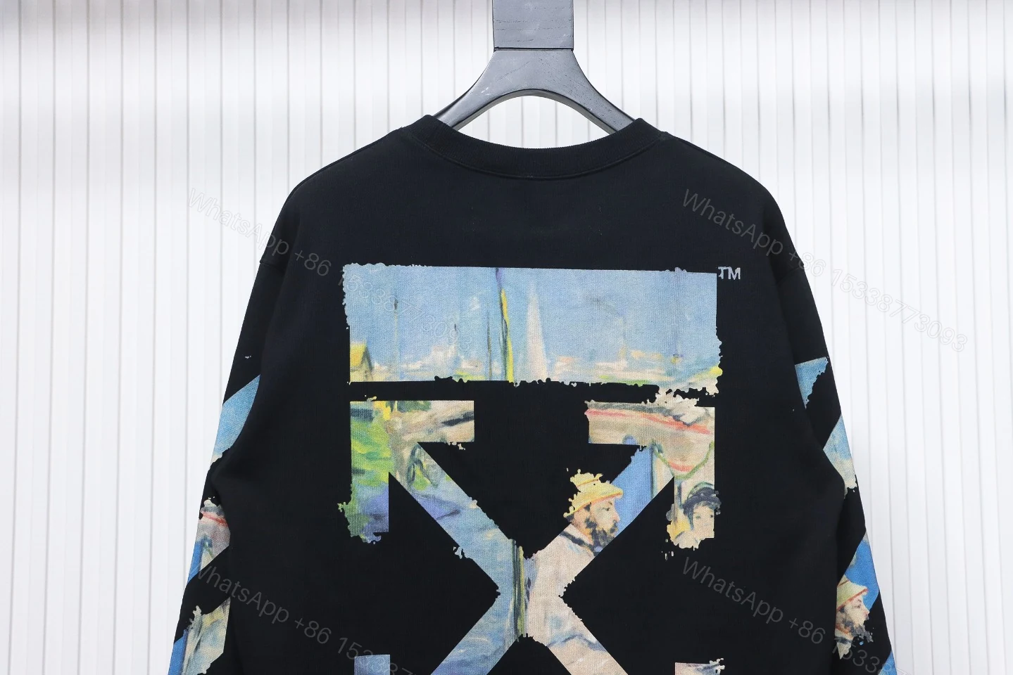 View 2 of Off-White Oil Painting Printed Black Hoodie