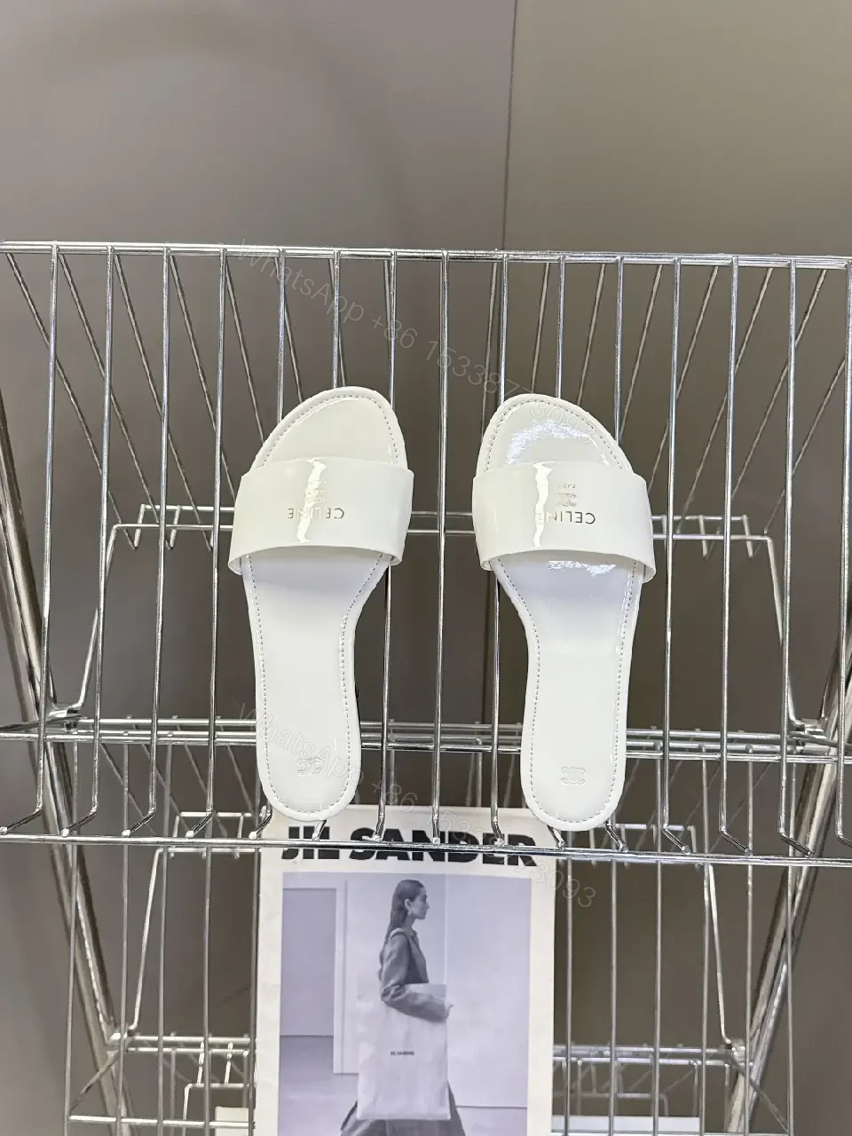 View 6 of Minimalist White Slip-On with Luxe Details - Premium Comfort Slides