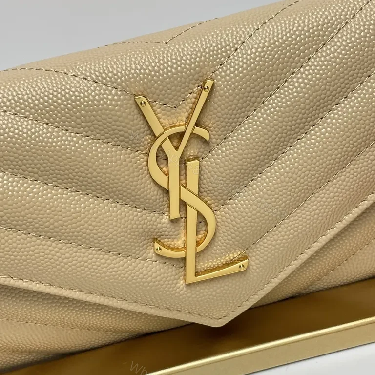 View 5 of Chic Quilted Envelope Bag with Gold YSL Monogram - Luxury Crossbody