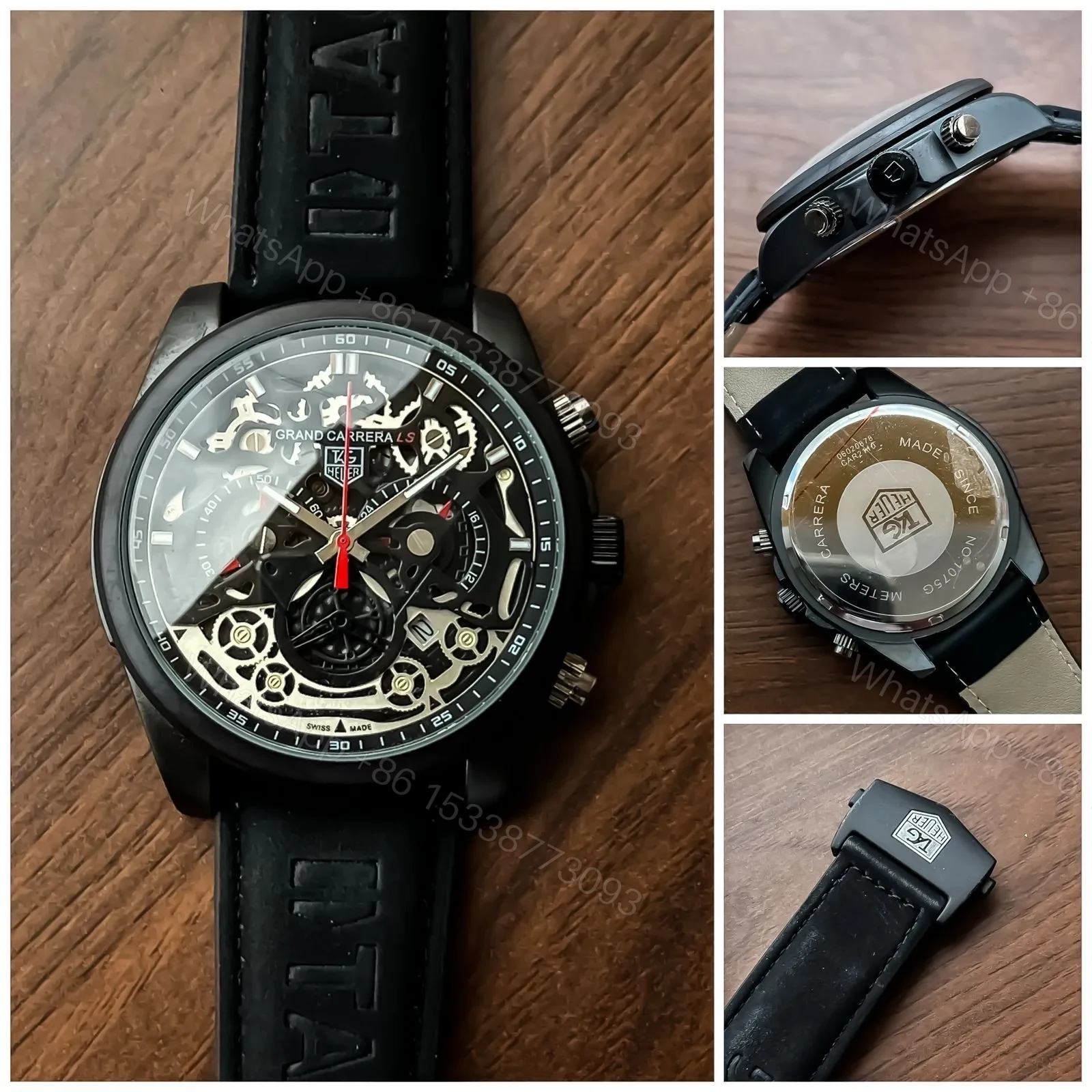 View 4 of TAG Heuer Carrera Sport CR7 Black Leather Strap