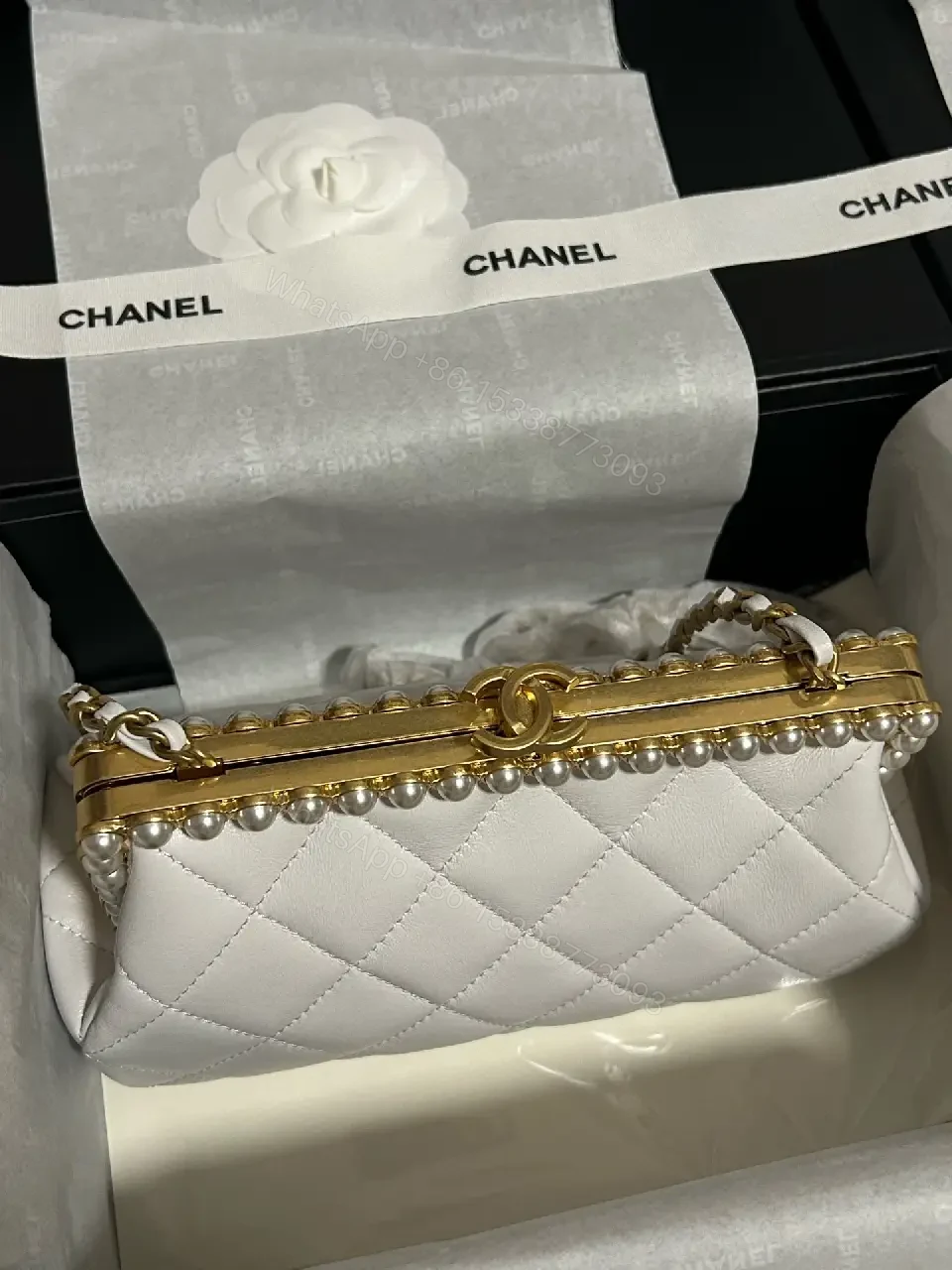 View 4 of Pearl-Trim Quilted Mini Bag: Luxe Everyday Charm
