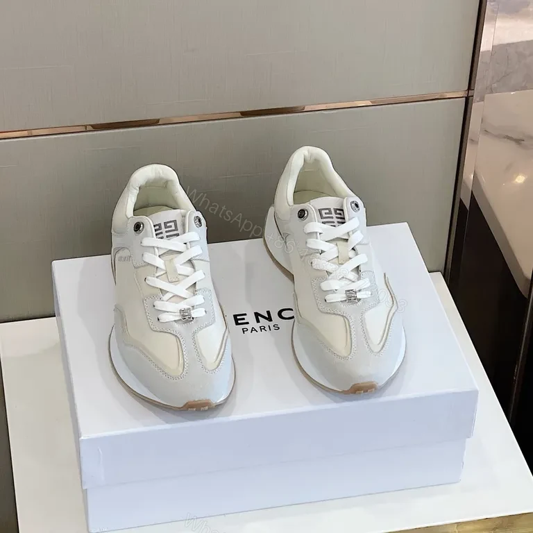View 4 of Ivory Leather Suede Sneakers - Subtle Luxe City Style