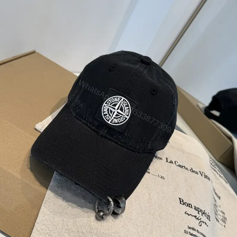 Dark Textured Cap with Subtle Designer Badge, Everyday Luxury — view 1