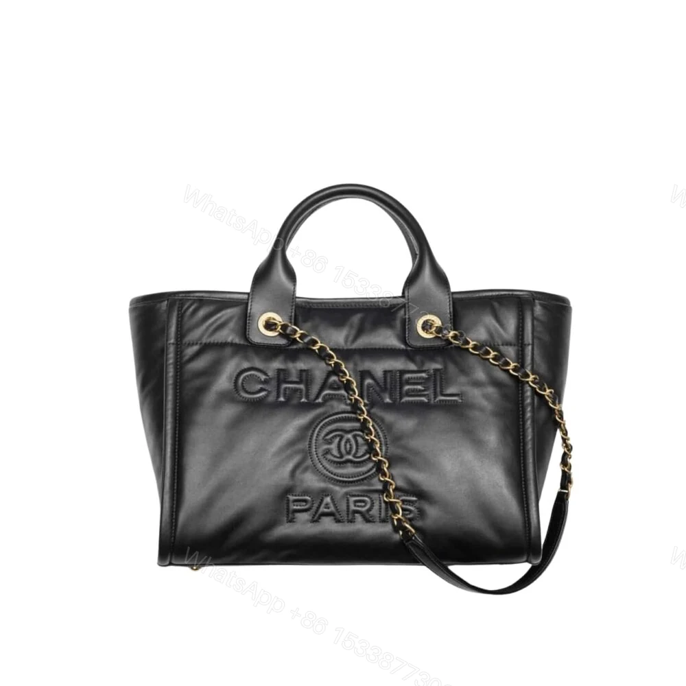 Chanel Large Deauville Shopping Bag Black 31Cm — view 1