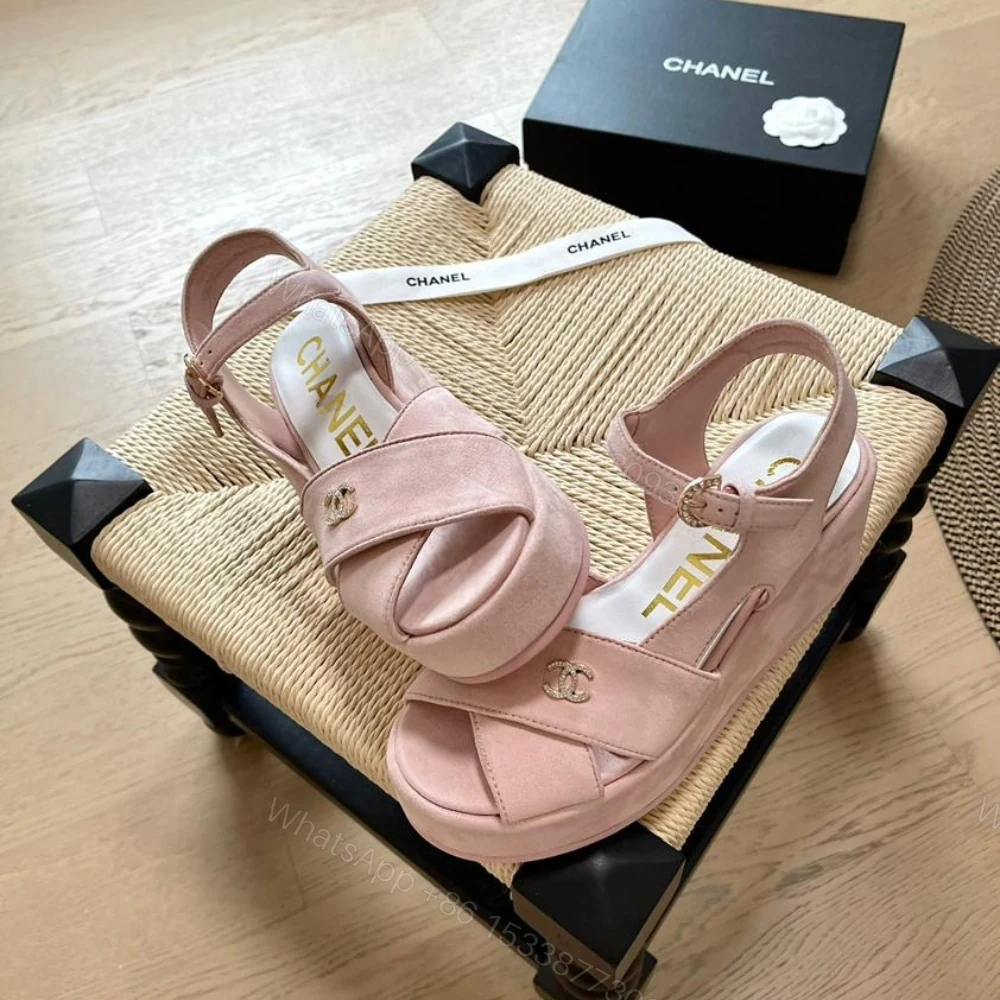 View 4 of CHANEL INTERLOCKING CC SANDALS PINK