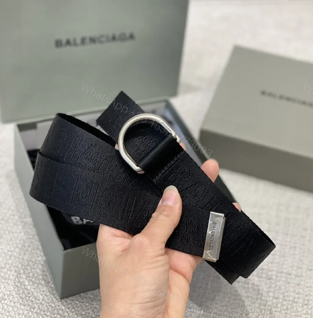 Black Webbing Belt, Textured, D-Ring Accent, Premium Style — view 1