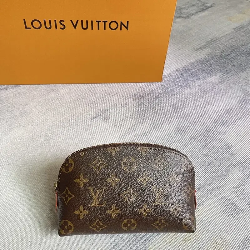 Brown LV Monogram Ledger Wallet with Zipper — view 1