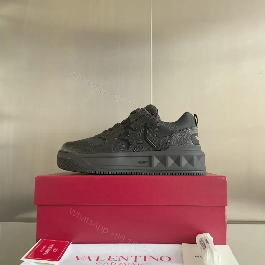 View 4 of All-Black Leather Sculpted Sneakers with Cushioned Comfort