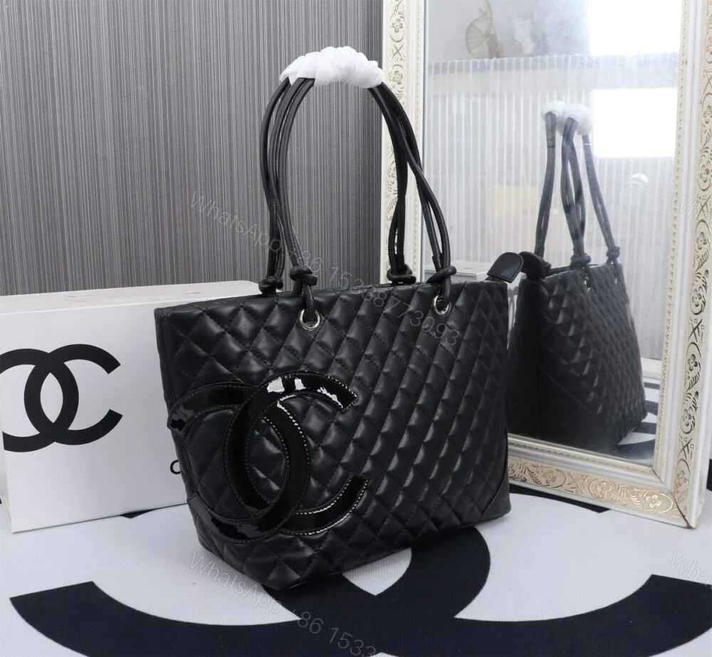 View 4 of Chanel Cambon Line Large Tote Bag In Black 41Cm A25169