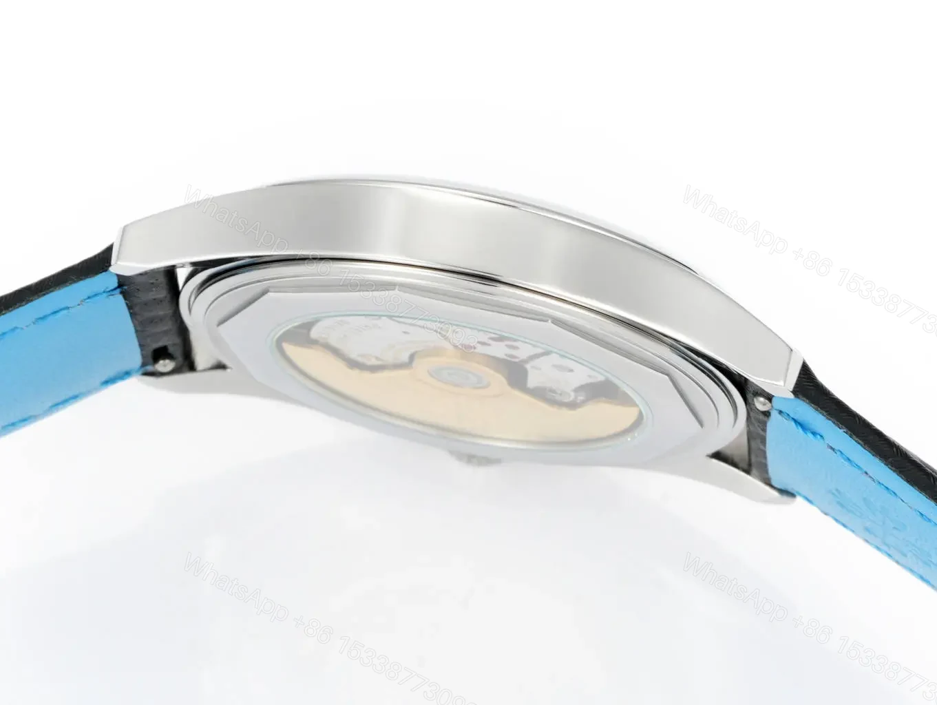View 6 of Patek Philippe Calatrava 40mm Stainless Steel Watch with Black Dial and Blue Accents Ref. 6007G-010