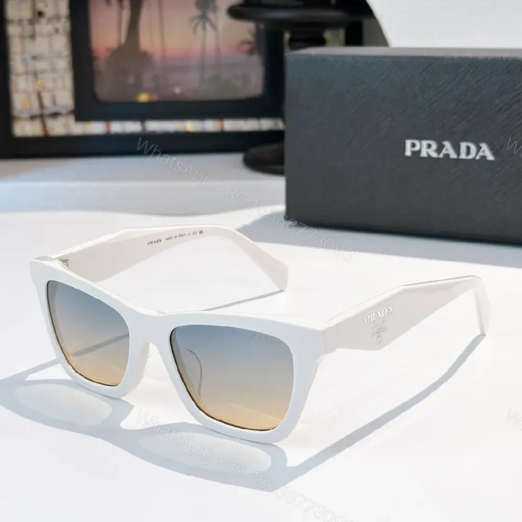 White Acetate Gradient Sunglasses - Oversized Luxe Frame Styling — view 1