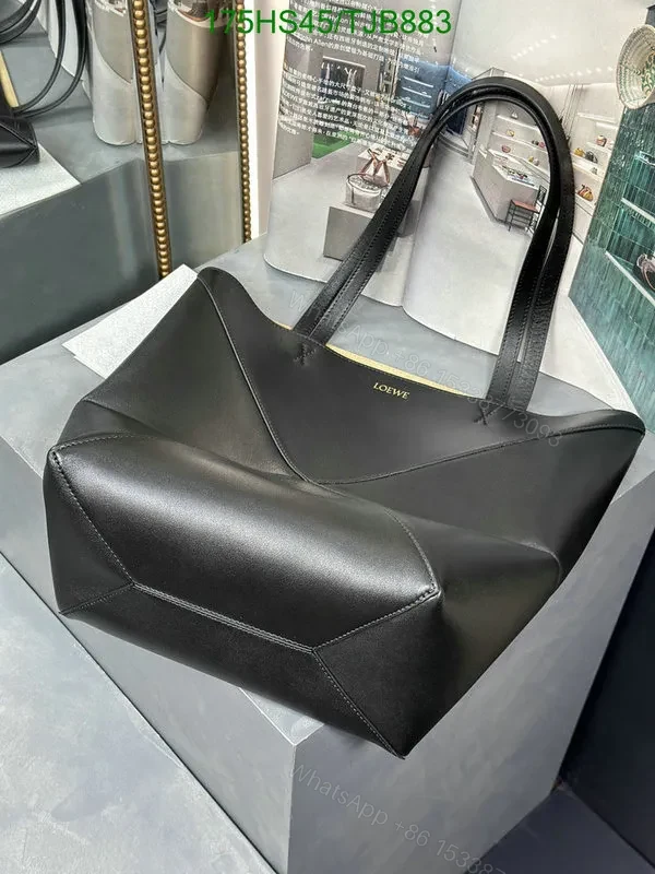 View 34 of Loewe Puzzle Fold Tote in Chocolate/Burgundy Shiny Calfskin DD9633