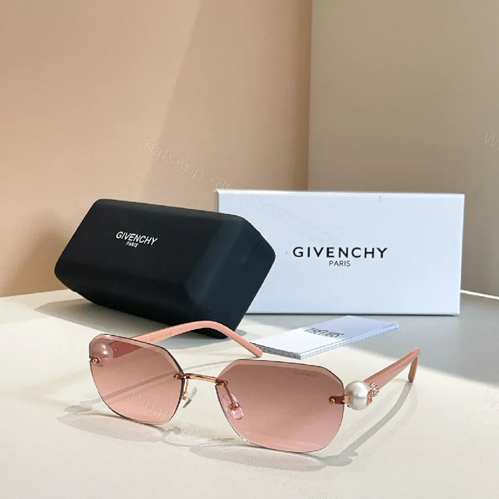 View 6 of Chic Gradient Rim Sunglasses with Pearl Detail - Gold