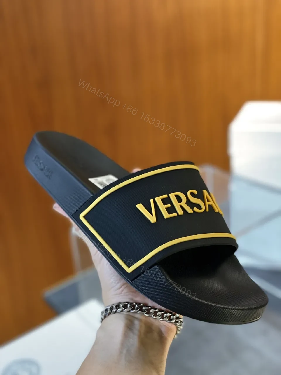View 7 of Bold Black + EVA Slide Sandals + Open-Toe Luxe + Signature Branding Comfort + Sandals