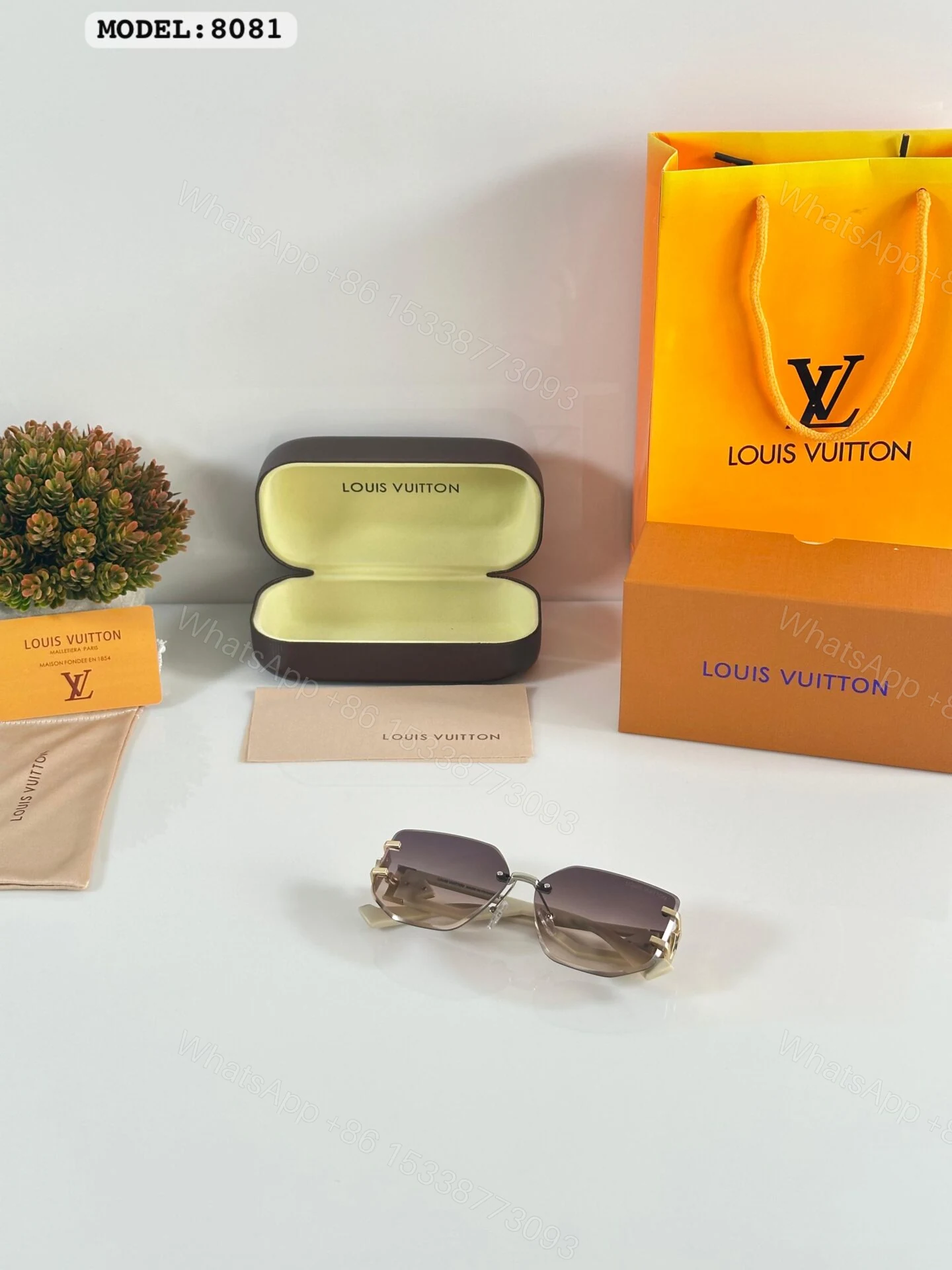 View 2 of Louis Vuitton 8081 Square Cream-White Brown Gradient
