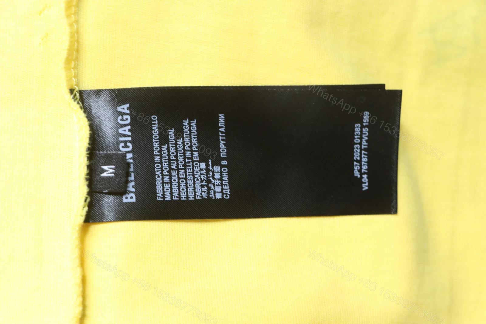 View 5 of Balenciaga Clothes 26SS Signature Letter Print Raglan Short Sleeve T-Shirt yellow