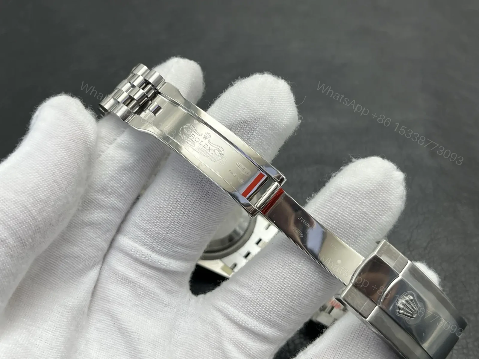 View 8 of Rolex Datejust 36 Stainless Steel Fluted Jubilee Black Dial 116234-0079