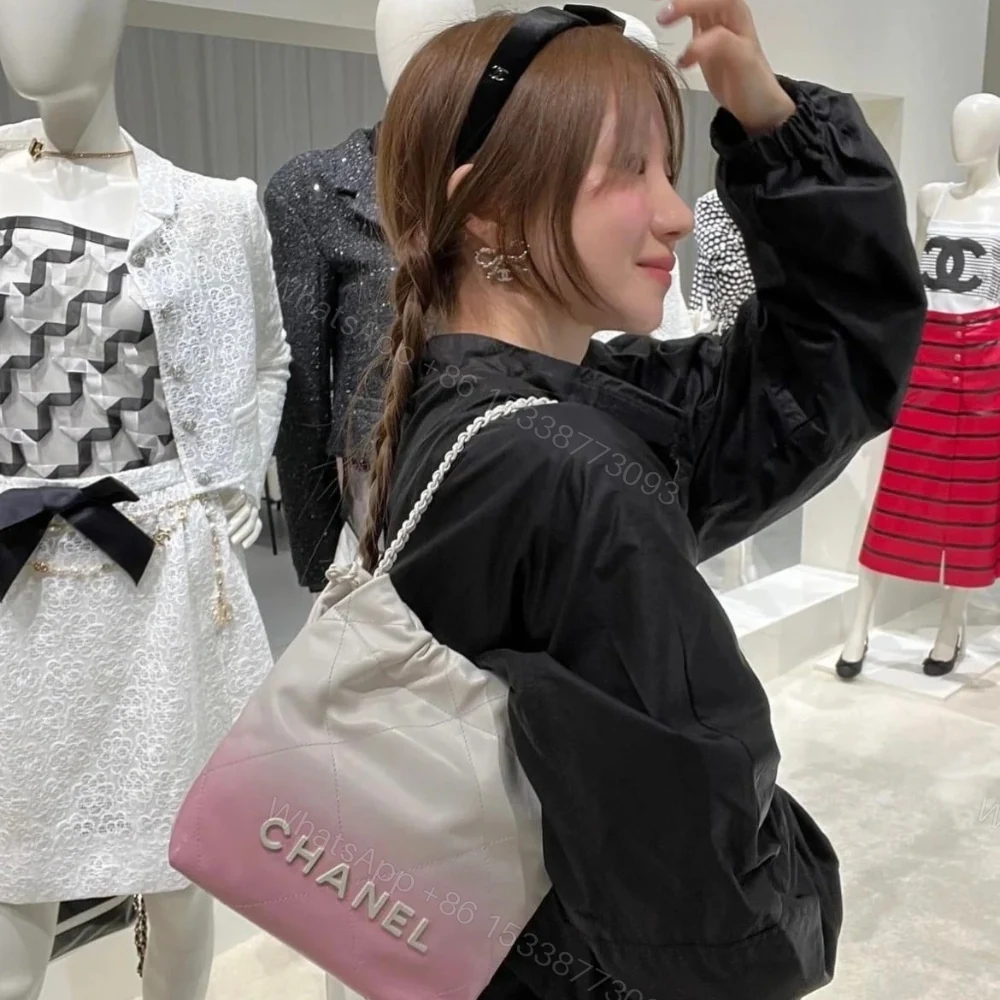 View 4 of Chanel 22 Mini Handbag Patent Gradient Calfskin Pink 20Cm