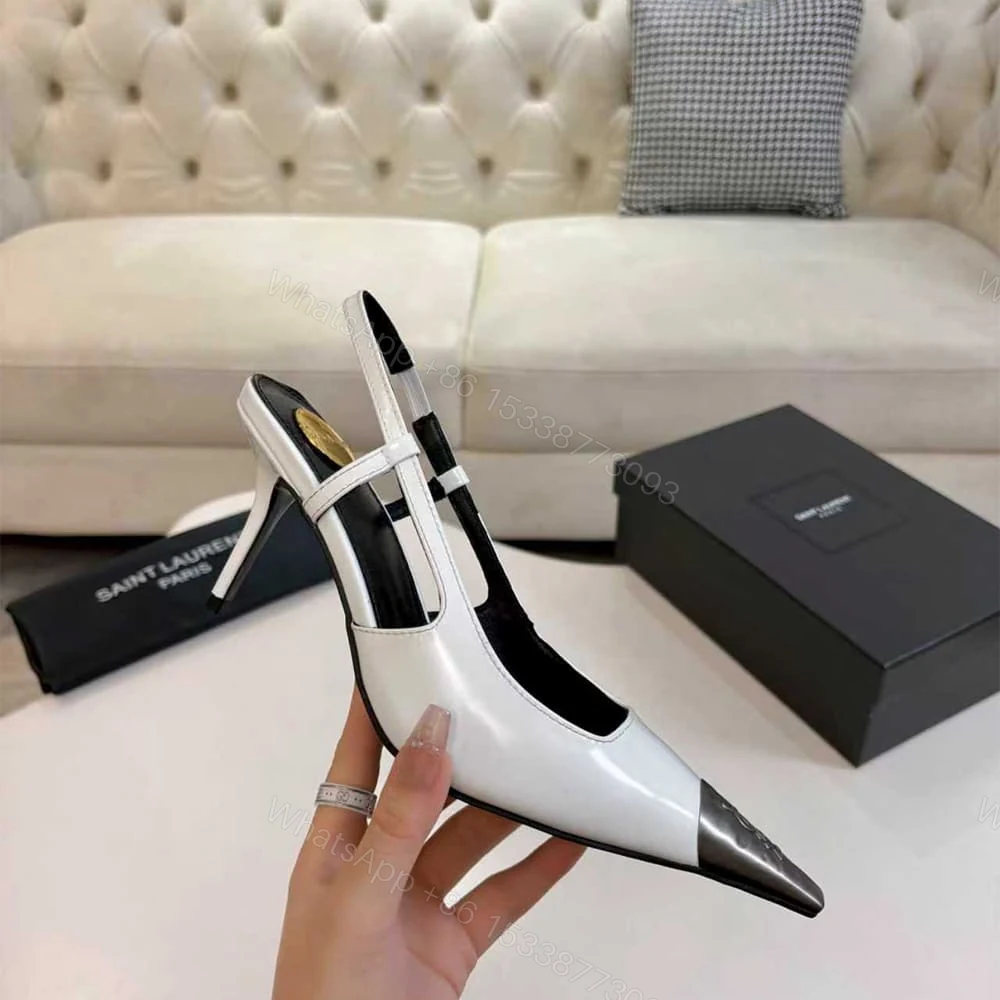 View 6 of YSL JEANNE slingback pumps in glazed leather