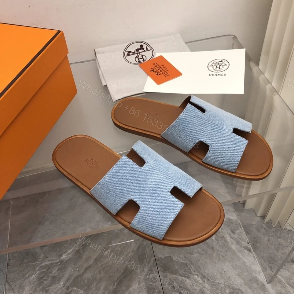 View 2 of Hermes Izmir Sandal Bleu Clair H221819ZHCB400
