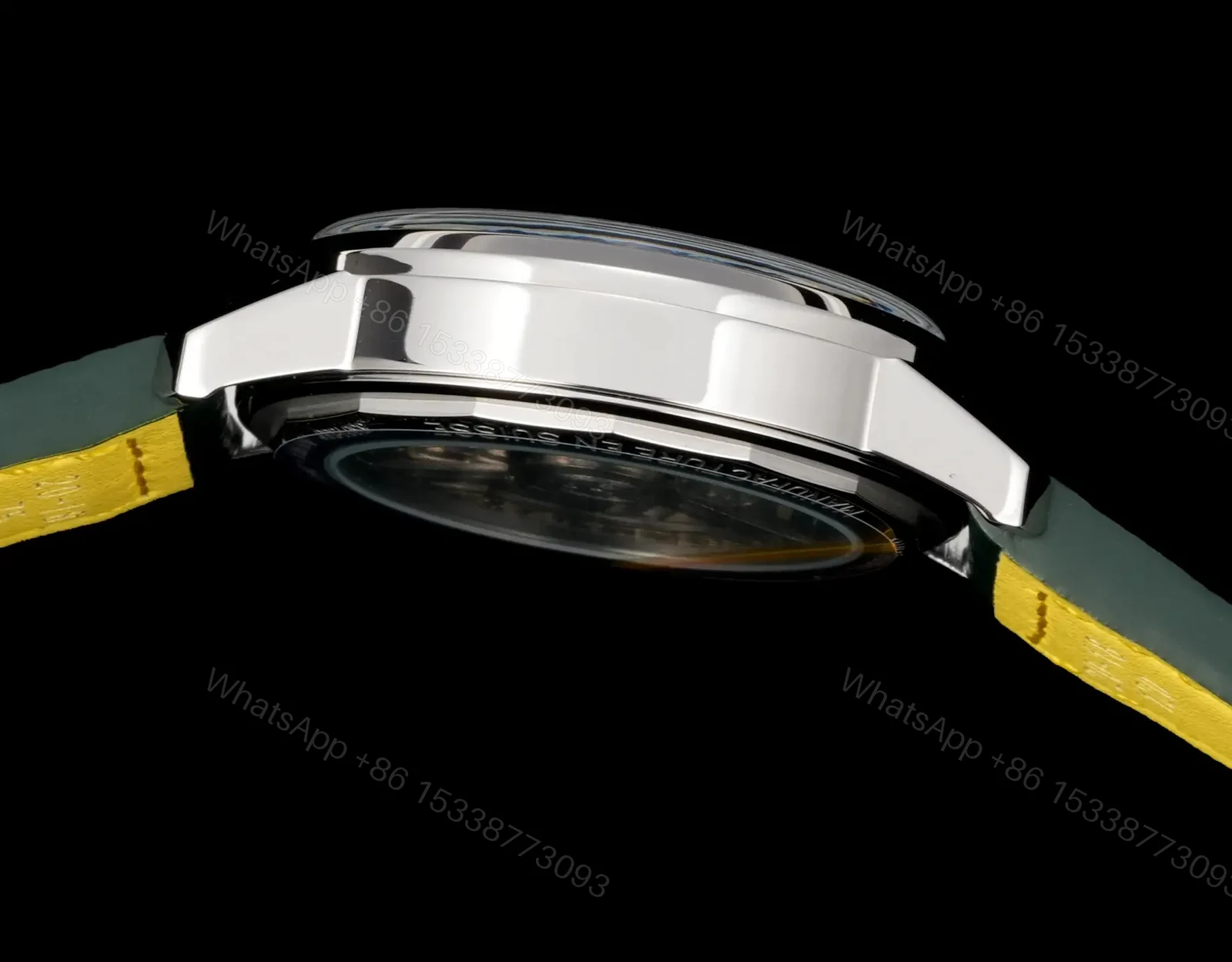 View 6 of Breitling Top Time B31 Blue Replica Leather Strap 38MM Premium BRE-TOP-B31-38-GRN-LTH