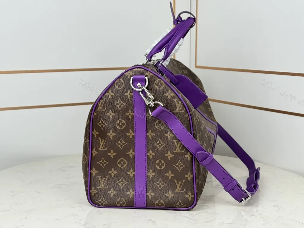 View 9 of Bold Monogram Carryall: Violet Accent Travel Bag