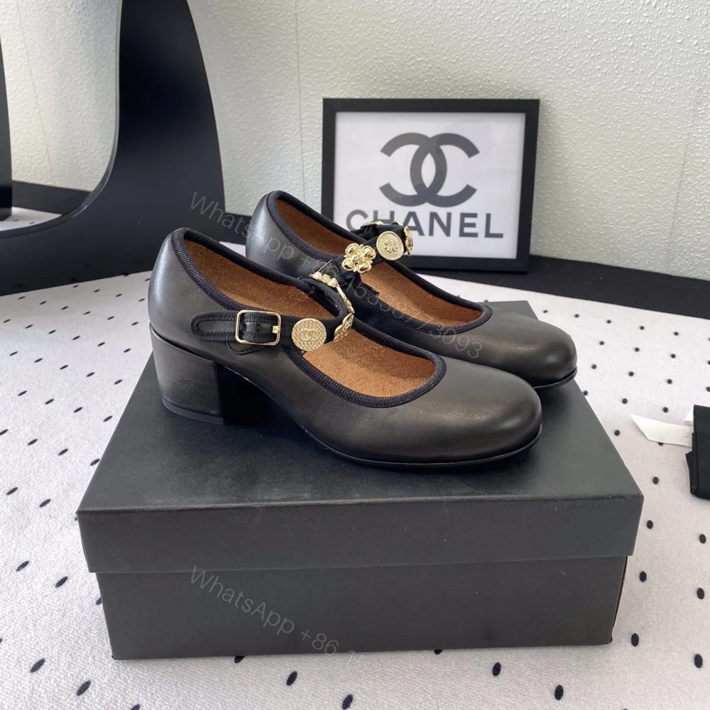 高仿Chanel*G45778X圓頭塔扣芭蕾舞鞋4.5CM黑色免檢版 — view 1
