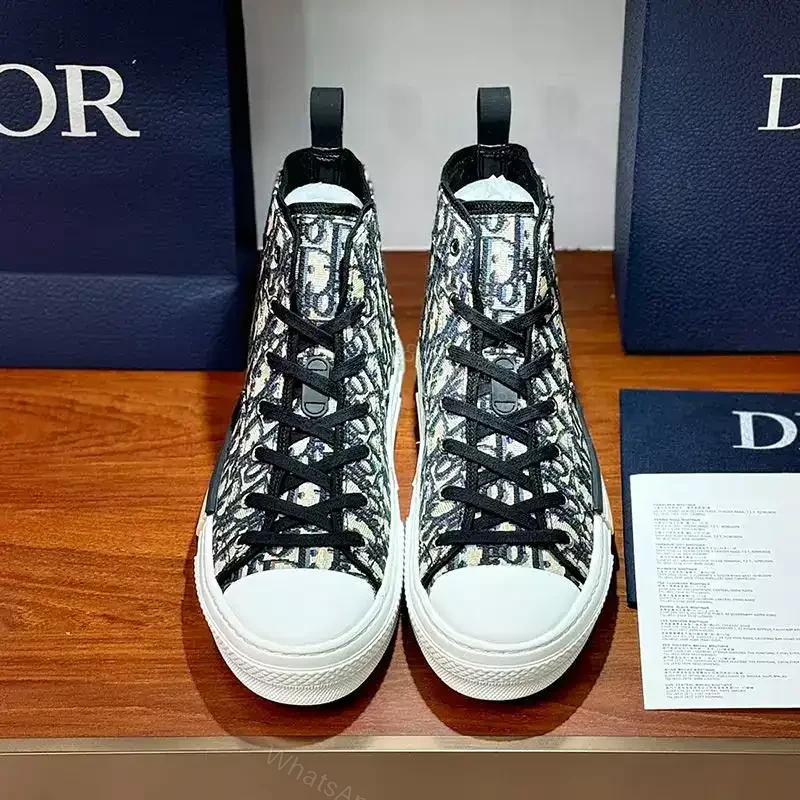 View 2 of DIOR B23 HIGH-TOP SNEAKERS UNISEX OBLIQUE JACQUARD BLUE – CD163