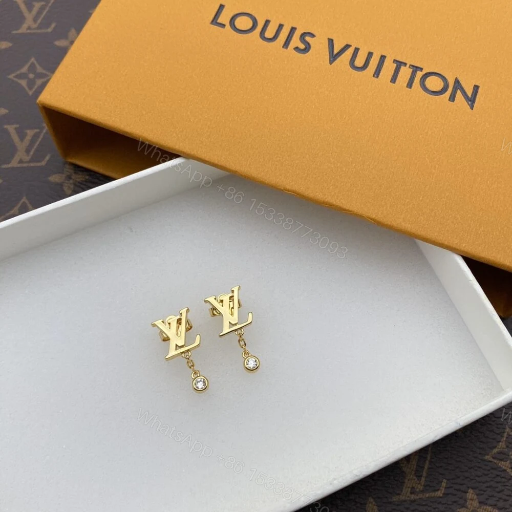 View 7 of Louis Vuitton Gold And Diamond Earrings Q96495