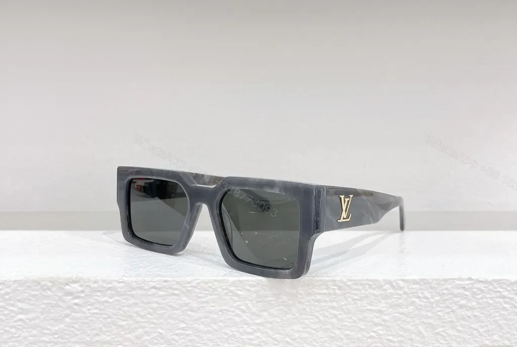View 9 of Clear-Frame LV Sunglasses: UV400, Crystal Acetate, Grey Lenses