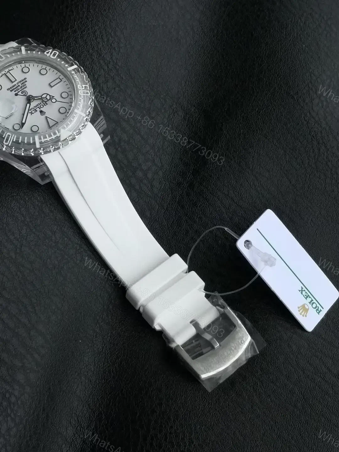 View 8 of Premium Rolex Submariner Date Phantomlab Transparent White replica 40MM White Rubber Strap Edition RG-SUB-PHANTOMLAB-TRANSPARENT-WHITE-RUBBER-40
