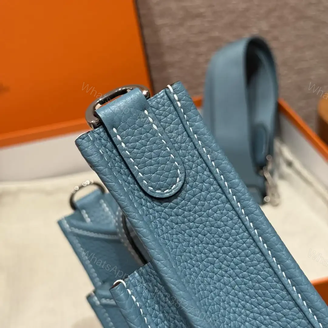 View 17 of 高仿Hermes*Evelyne23系列H087941CKU2牛仔藍銀扣純手工