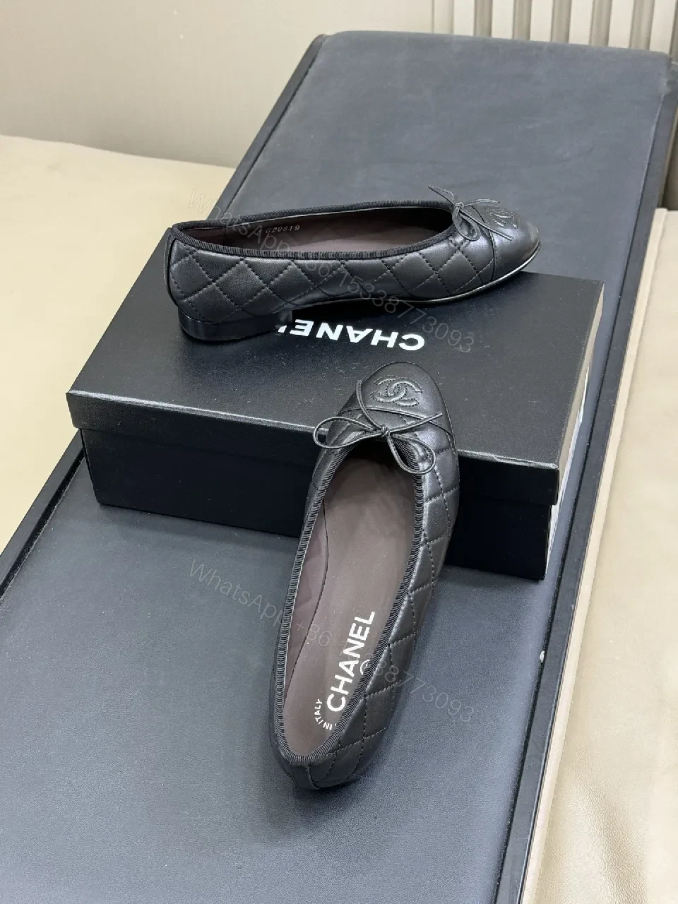 View 5 of Quilted Leather Ballet Flats: Subtle Luxury in Black