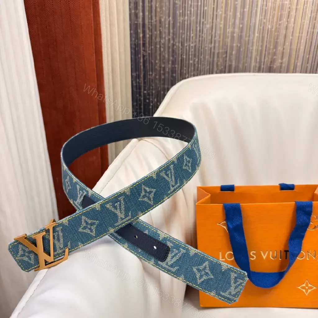 View 5 of Denim-Texture Monogram Belt: Subtle Luxury, Everyday Comfort