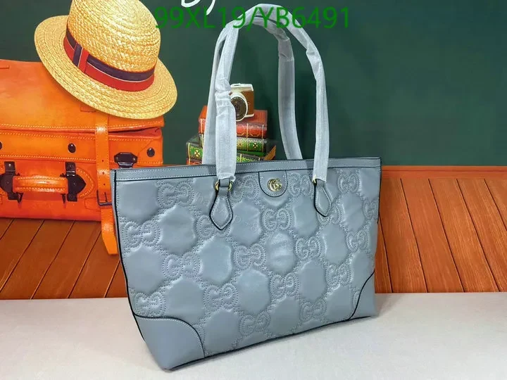 View 7 of Elegant Gucci GG Quilted Grey Matelassé Small Tote YP35VX