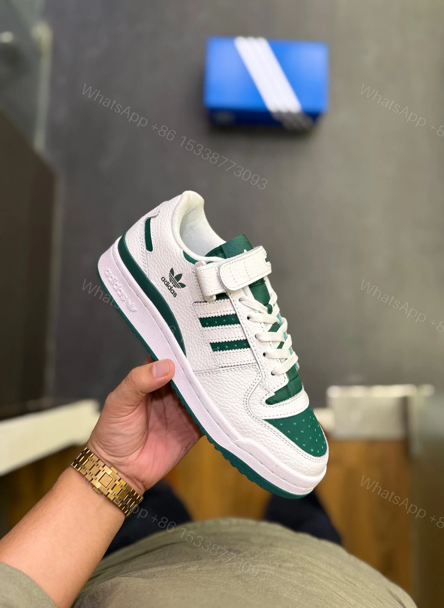 View 4 of First Copy Adidas Forum 84 White Green Edition