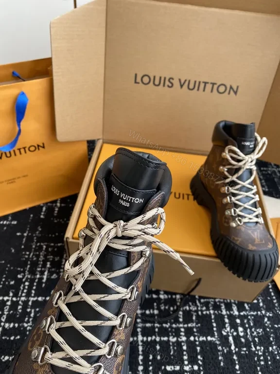View 2 of Bold Monogram Boots: LV-Inspired Luxe Mid-Top Sneakers
