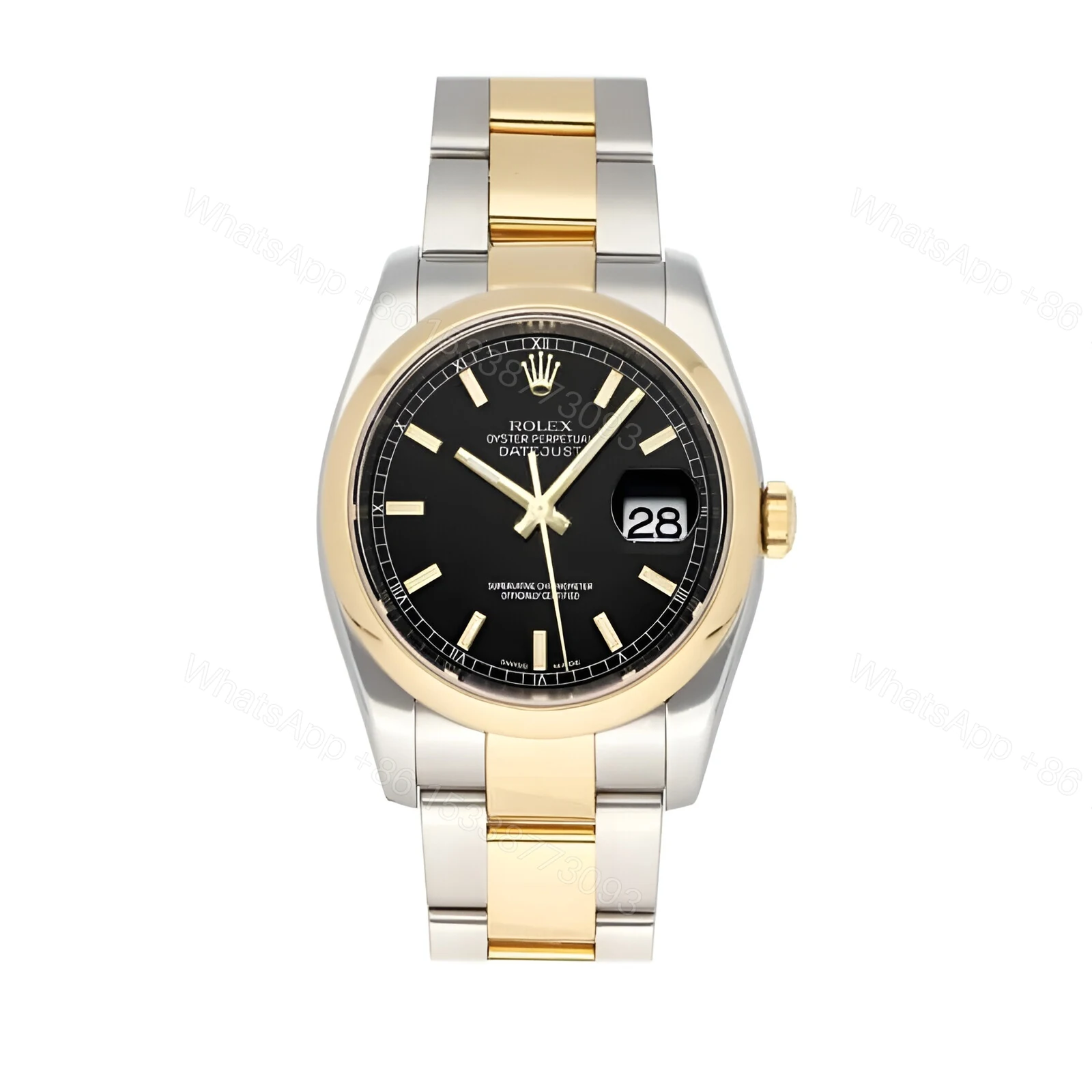 Rolex Datejust Yellow Gold Black Dial 116203 Oyster Replica — view 1