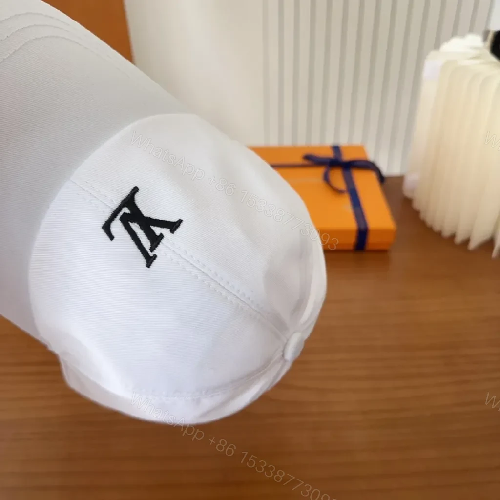 View 9 of White Cotton Cap | Minimalist Luxury Baseball Hat
