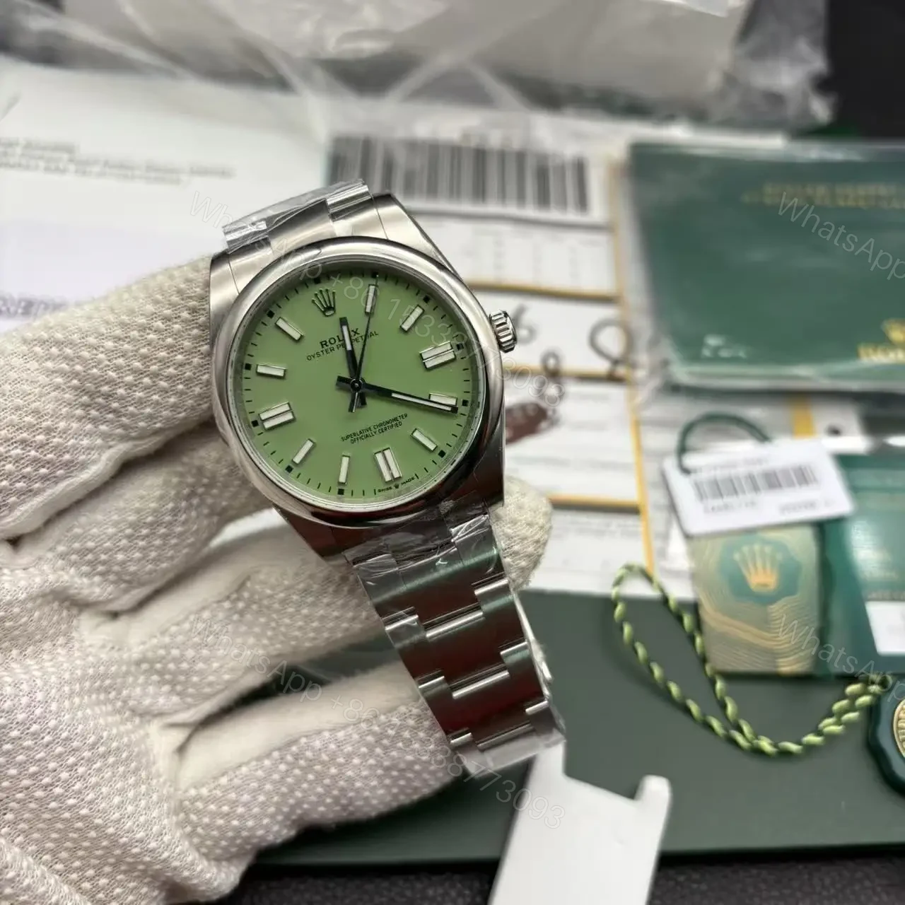 View 3 of Superclone Rolex Oyster Perpetual 277200 Pistachio Dial