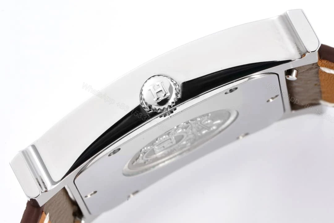 View 4 of Hermes H Hour Watch Brown Strap 21Mm